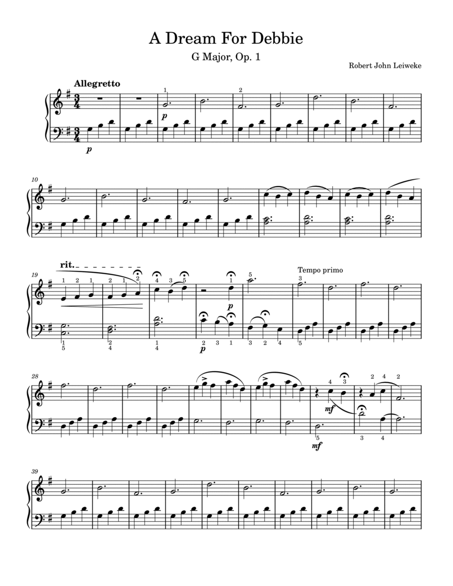 A Dream For Debbie Piano Method scores gallery preview page 1