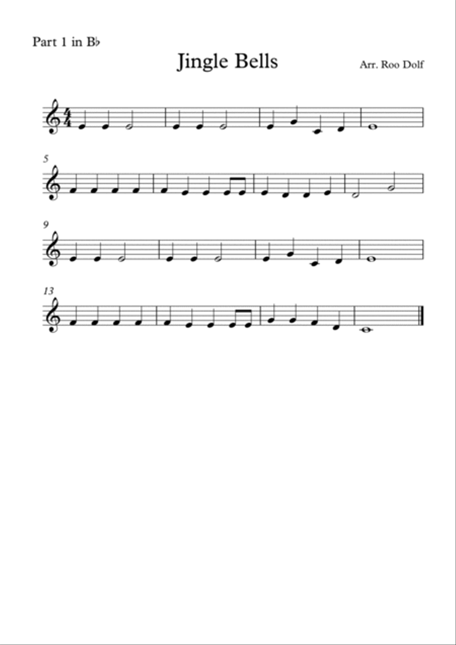 Jingle Bells, for Beginner Brass