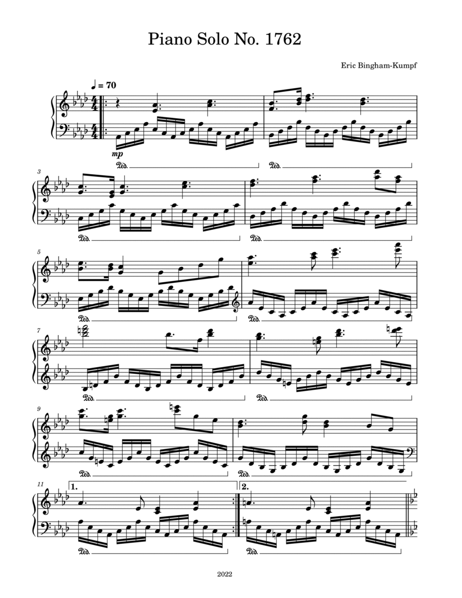 Piano Solo No. 1762 Piano Solo scores gallery preview page 1