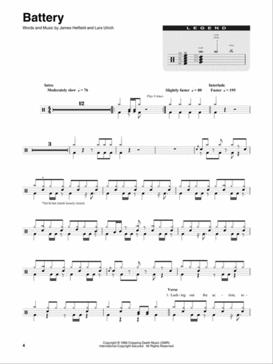 Metallica: 1983-1988 Metallica: 1983-1988 Percussion scores gallery preview page 3