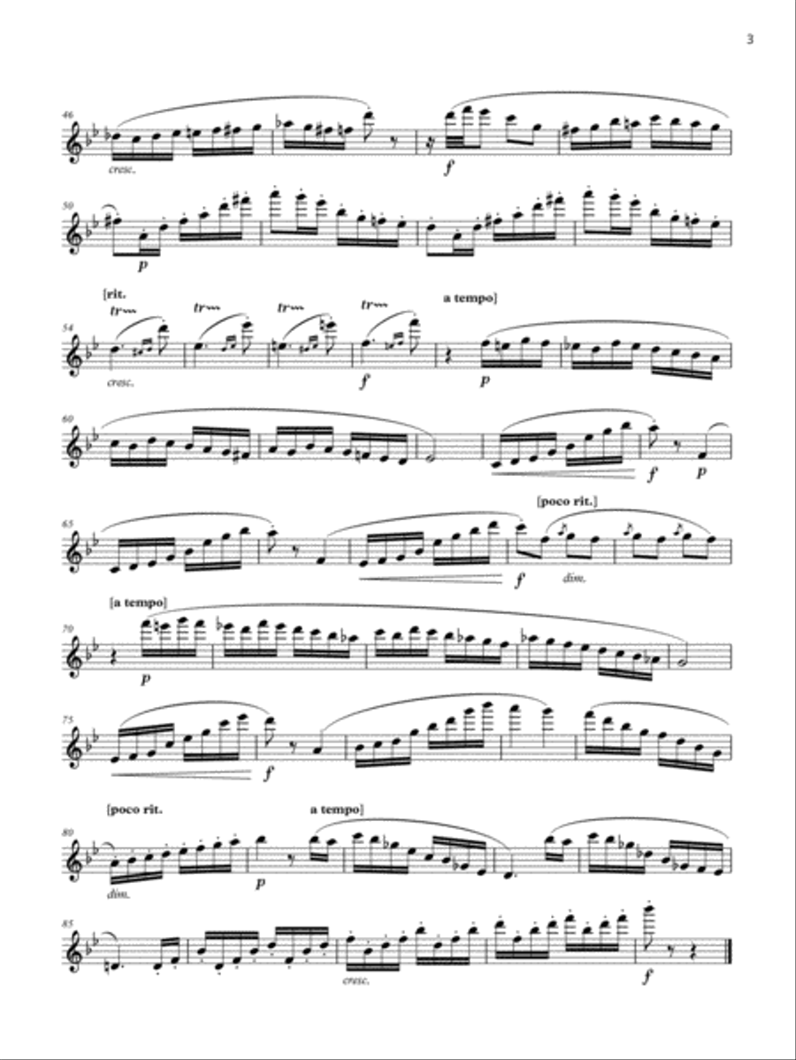 Allegretto (from Suite de trois morceaux) (Grade 6 List A2 from the ABRSM Flute syllabus from 2022) Flute Solo scores gallery preview page 2