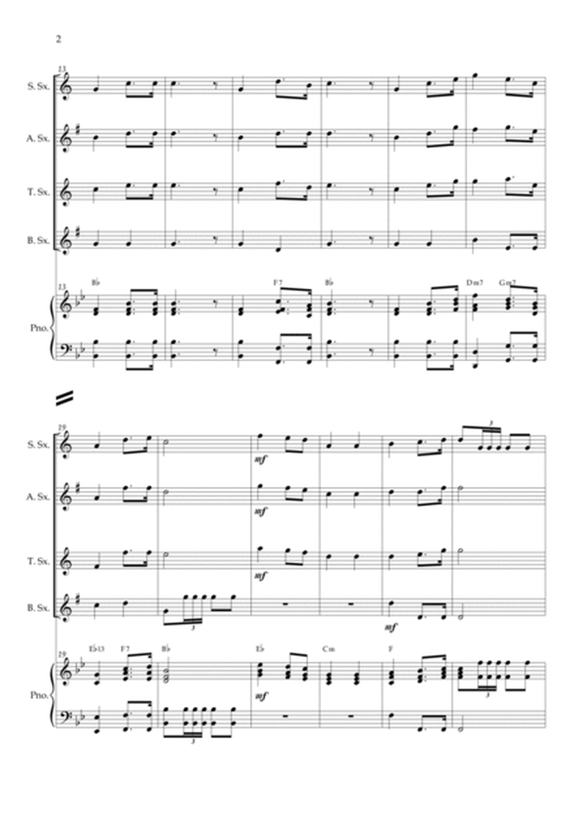 Wedding March (Wagner) Saxophone Quartet Piano and chords image number null