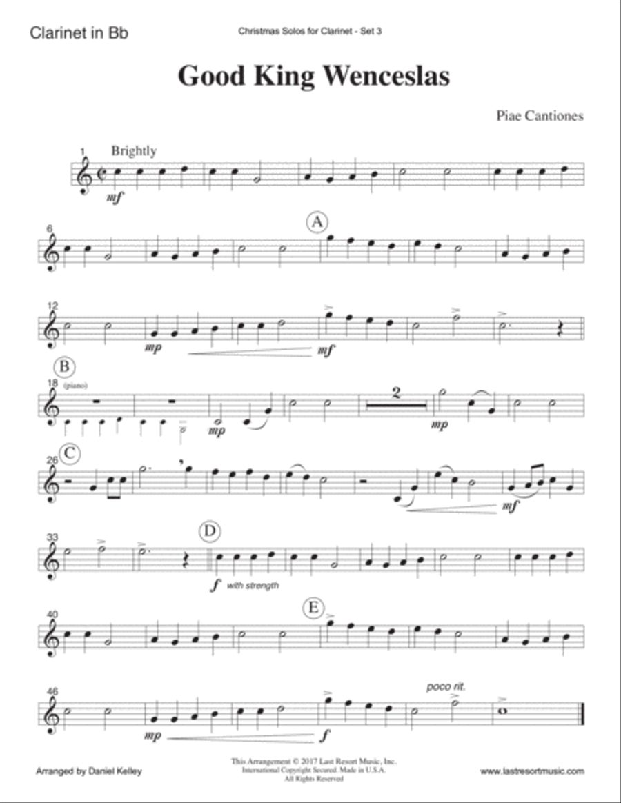 Christmas Solos for Clarinet & Piano Set 3 Clarinet Solo scores gallery preview page 4