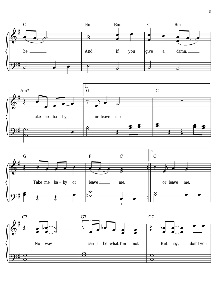 Take Me Or Leave Me Voice scores gallery preview page 3