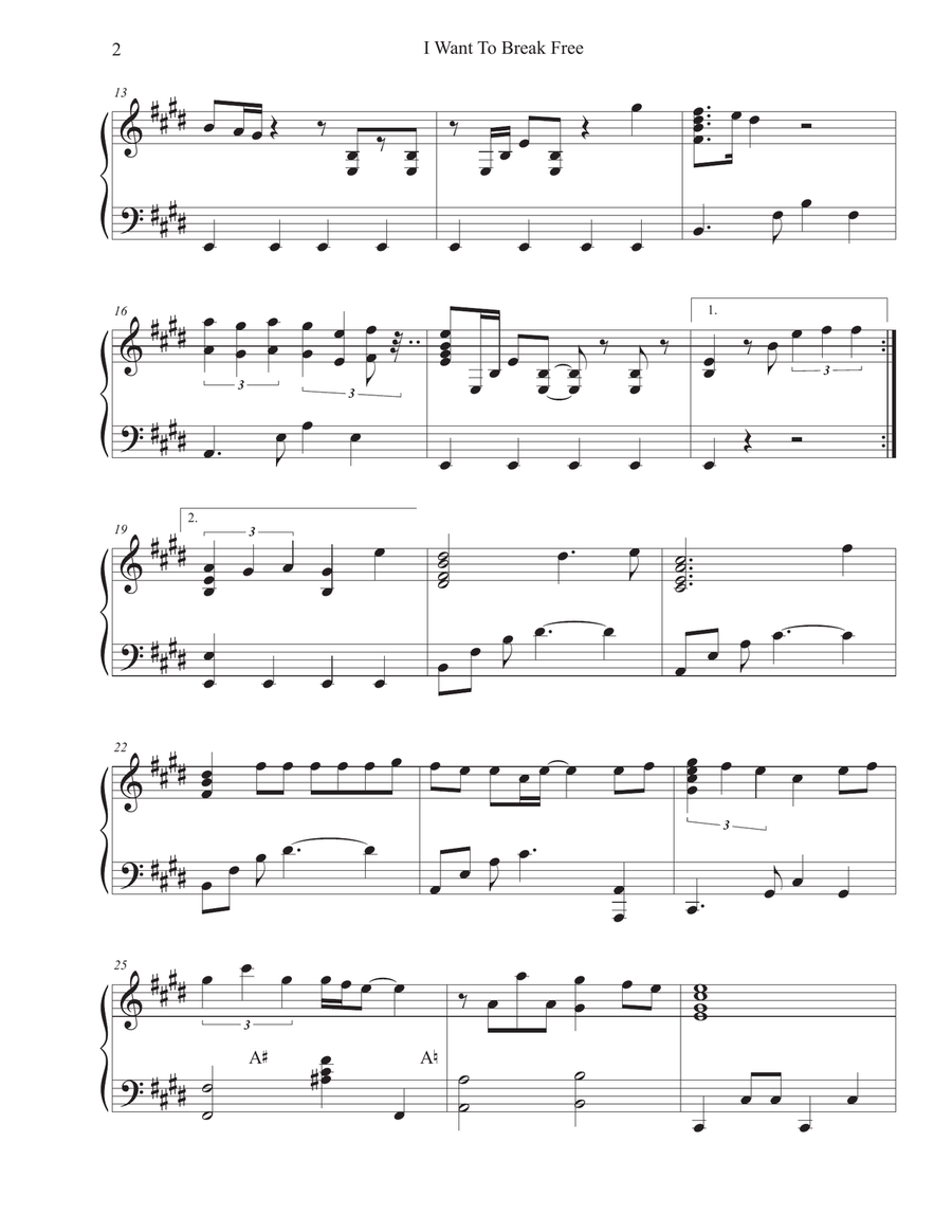 I Want To Break Free Harp scores gallery preview page 2