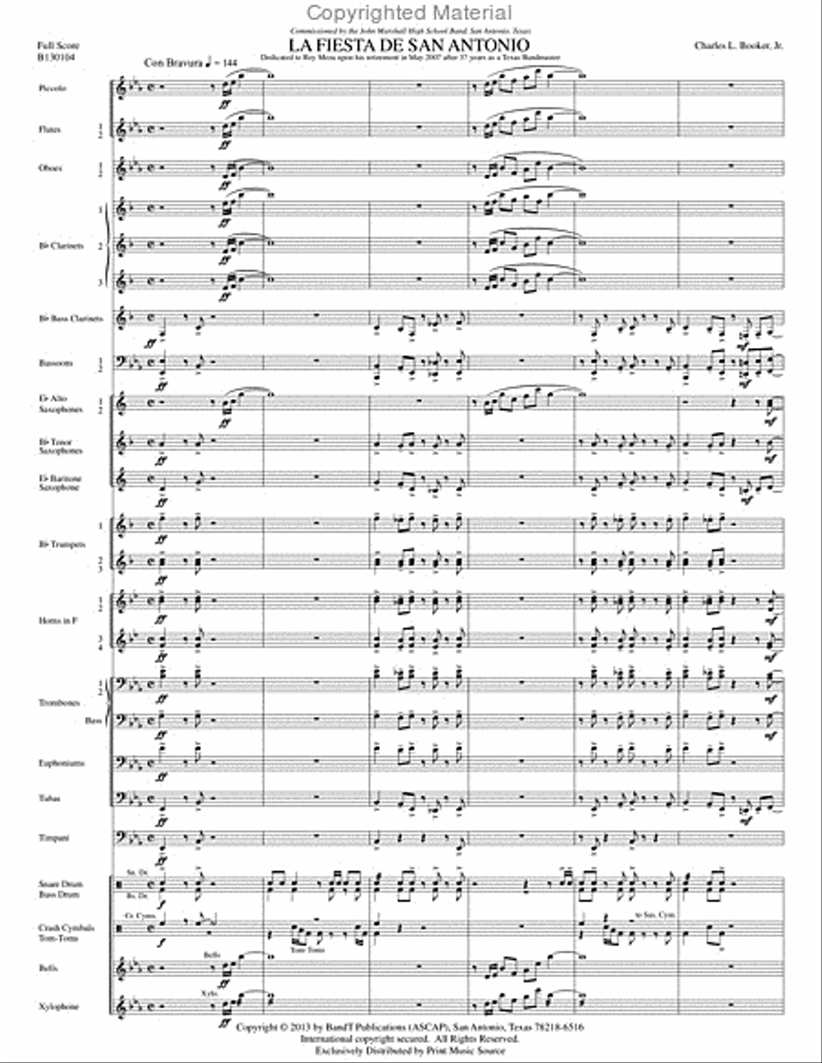 La Fiesta de San Antonio La Fiesta de San Antonio Concert Band scores gallery preview page 4