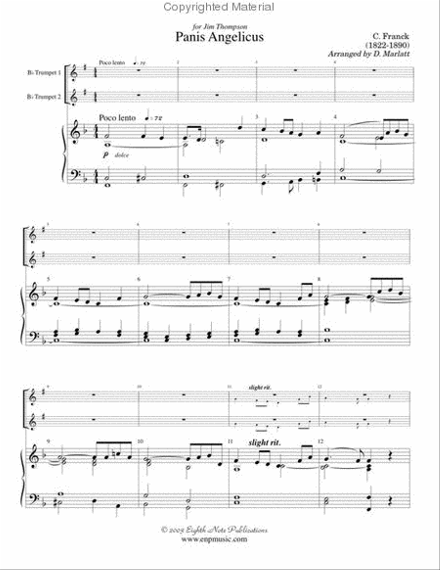 Panis Angelicus Trumpet Duet scores gallery preview page 2