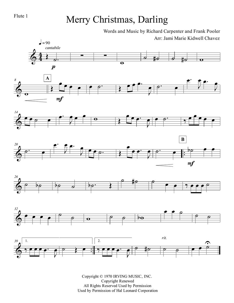 Merry Christmas, Darling Merry Christmas, Darling Flute Choir scores gallery preview page 5