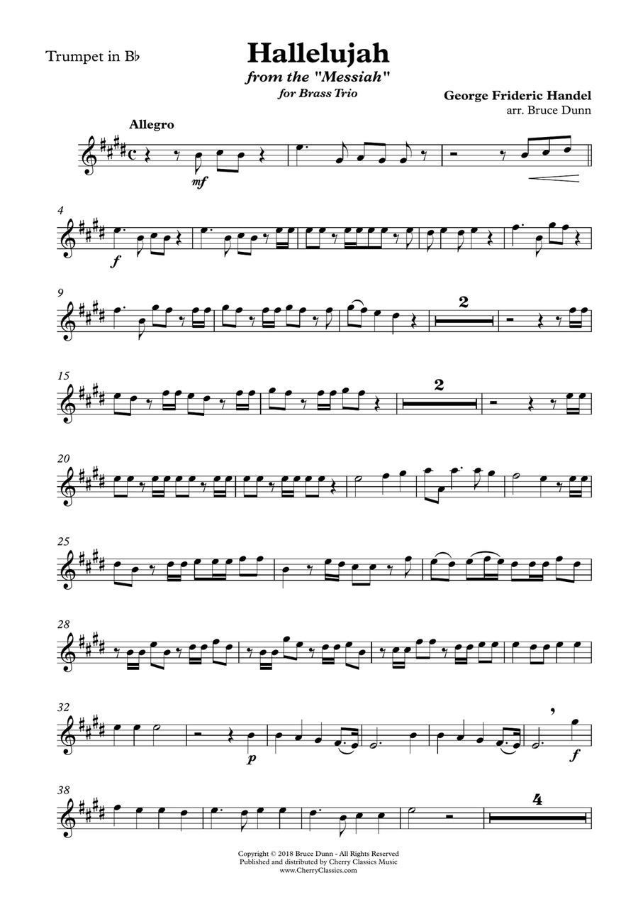 Hallelujah Chorus for Brass Trio Brass Trio scores gallery preview page 5