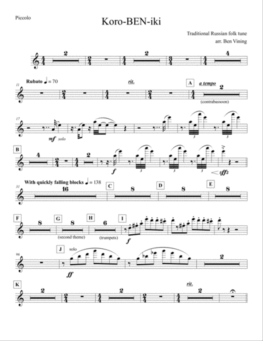 Tetris for orchestra -- parts only Full Orchestra scores gallery preview page 1