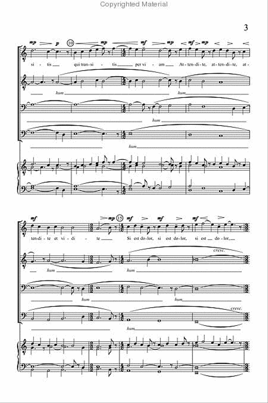 O Vos Omnes motet TTBB scores gallery preview page 3