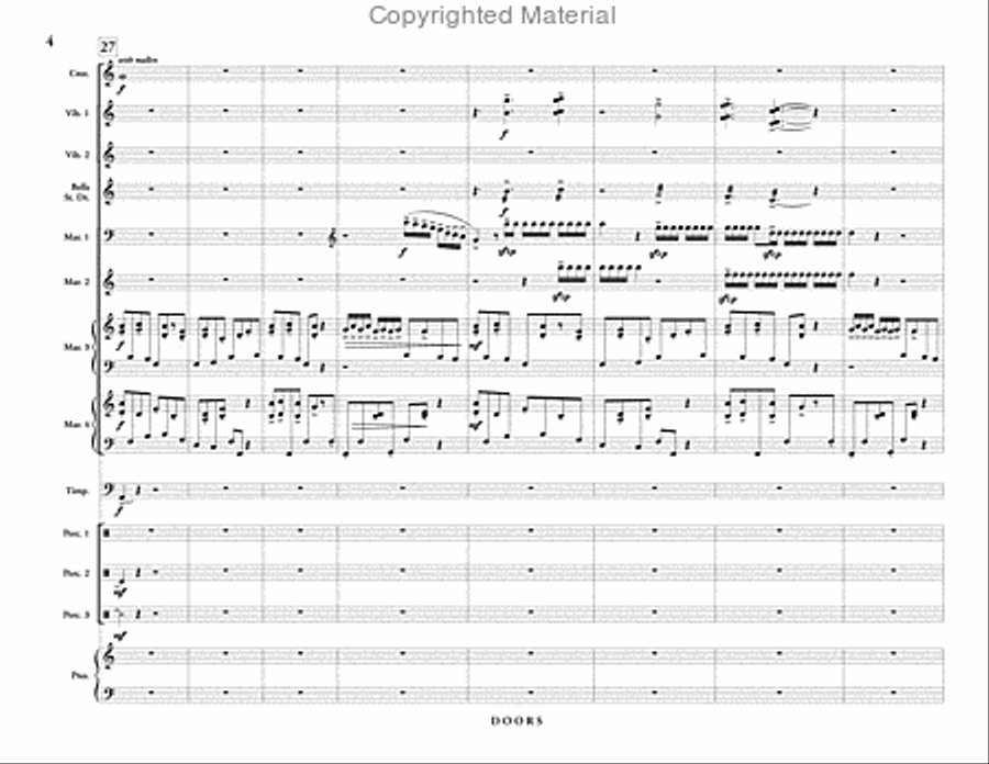 Doors (score & parts) Percussion Ensemble scores gallery preview page 5