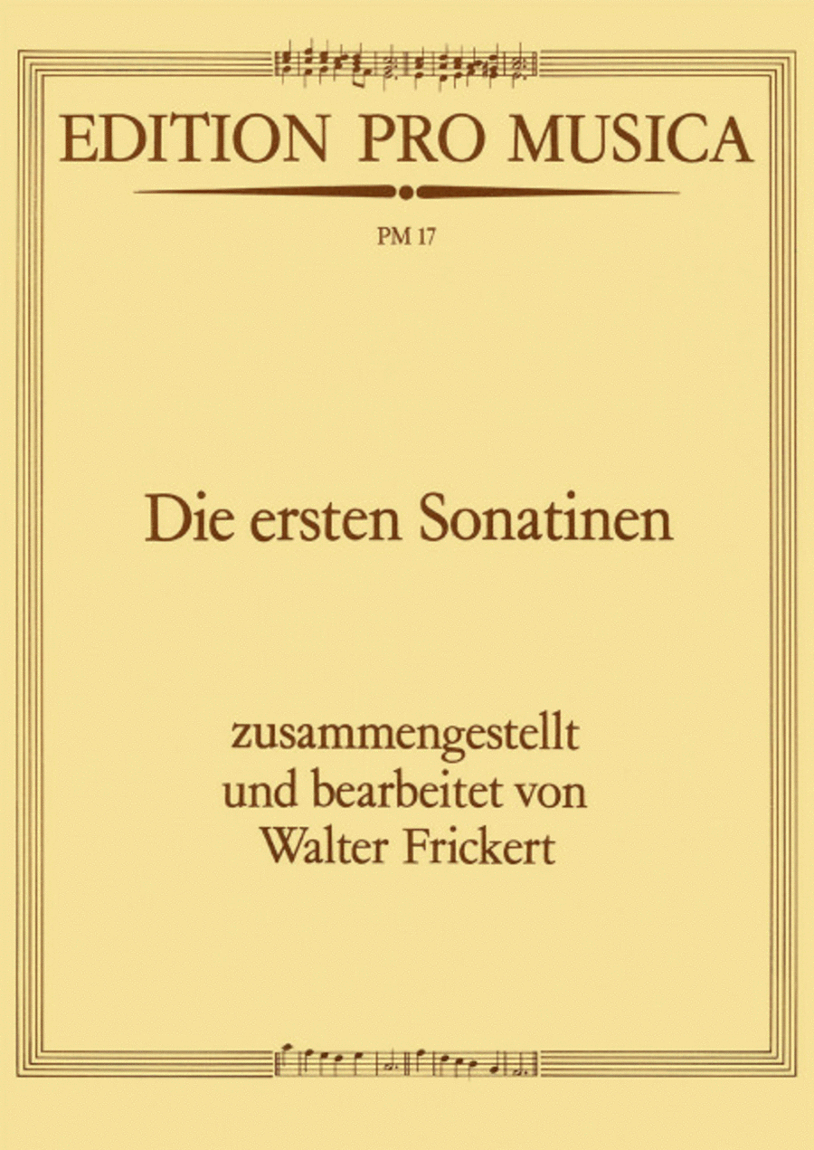 Die ersten Sonatinen Die ersten Sonatinen Piano Solo scores gallery preview page 1