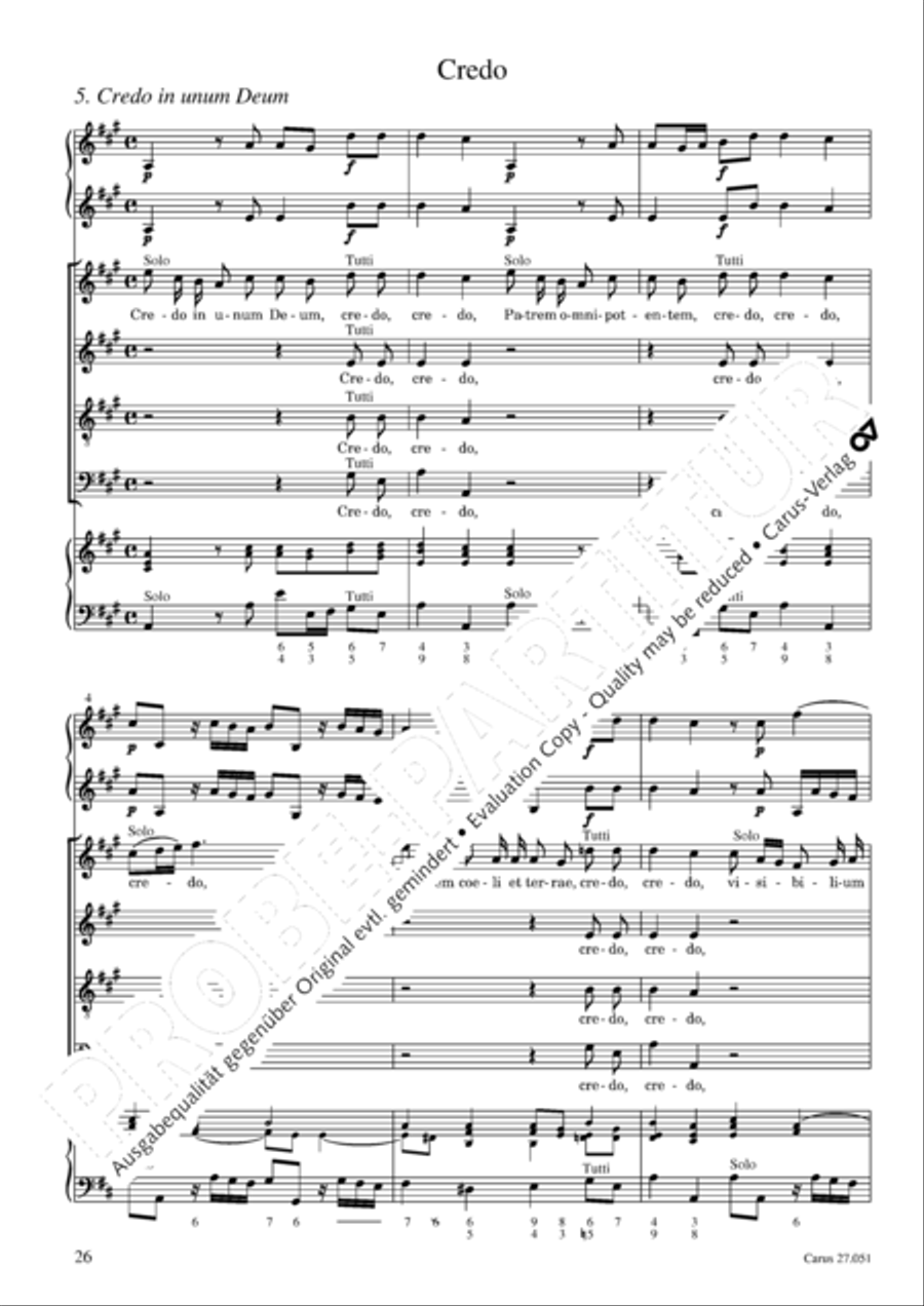 Missa in A Major 4-Part scores gallery preview page 27
