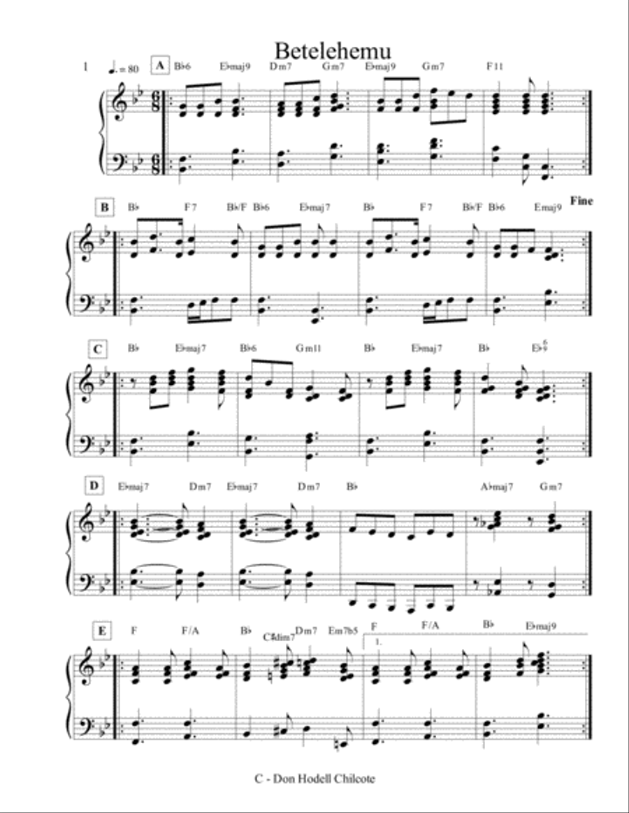 Betelehemu Betelehemu Jazz Ensemble scores gallery preview page 2