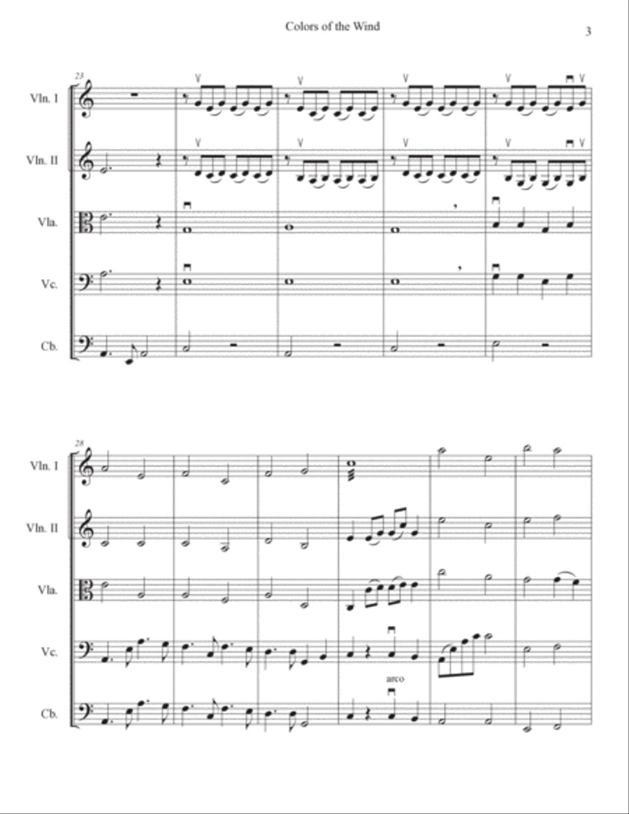 Colors Of The Wind String Orchestra scores gallery preview page 3