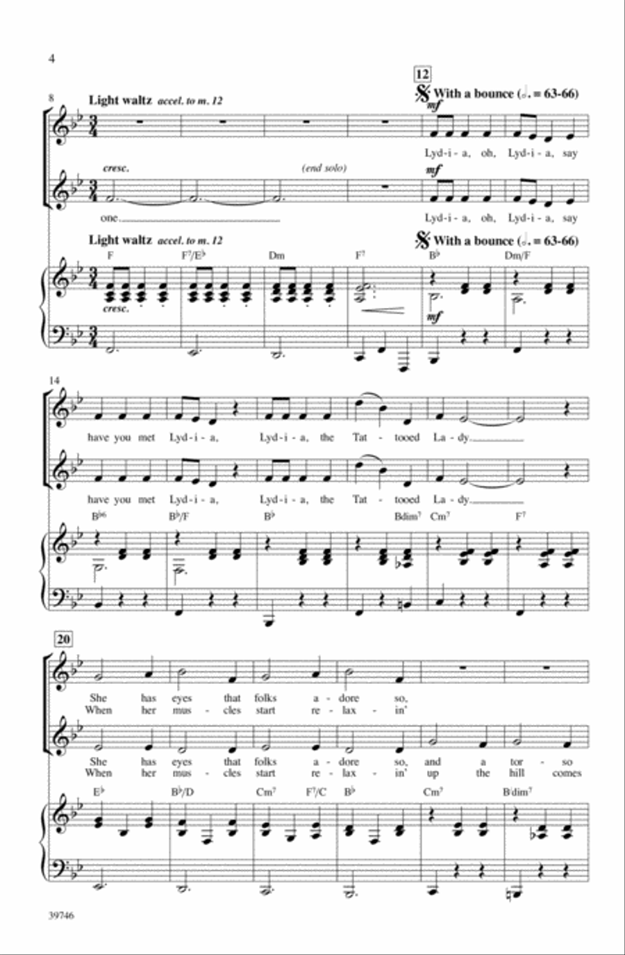 Lydia, the Tattooed Lady Choir scores gallery preview page 3