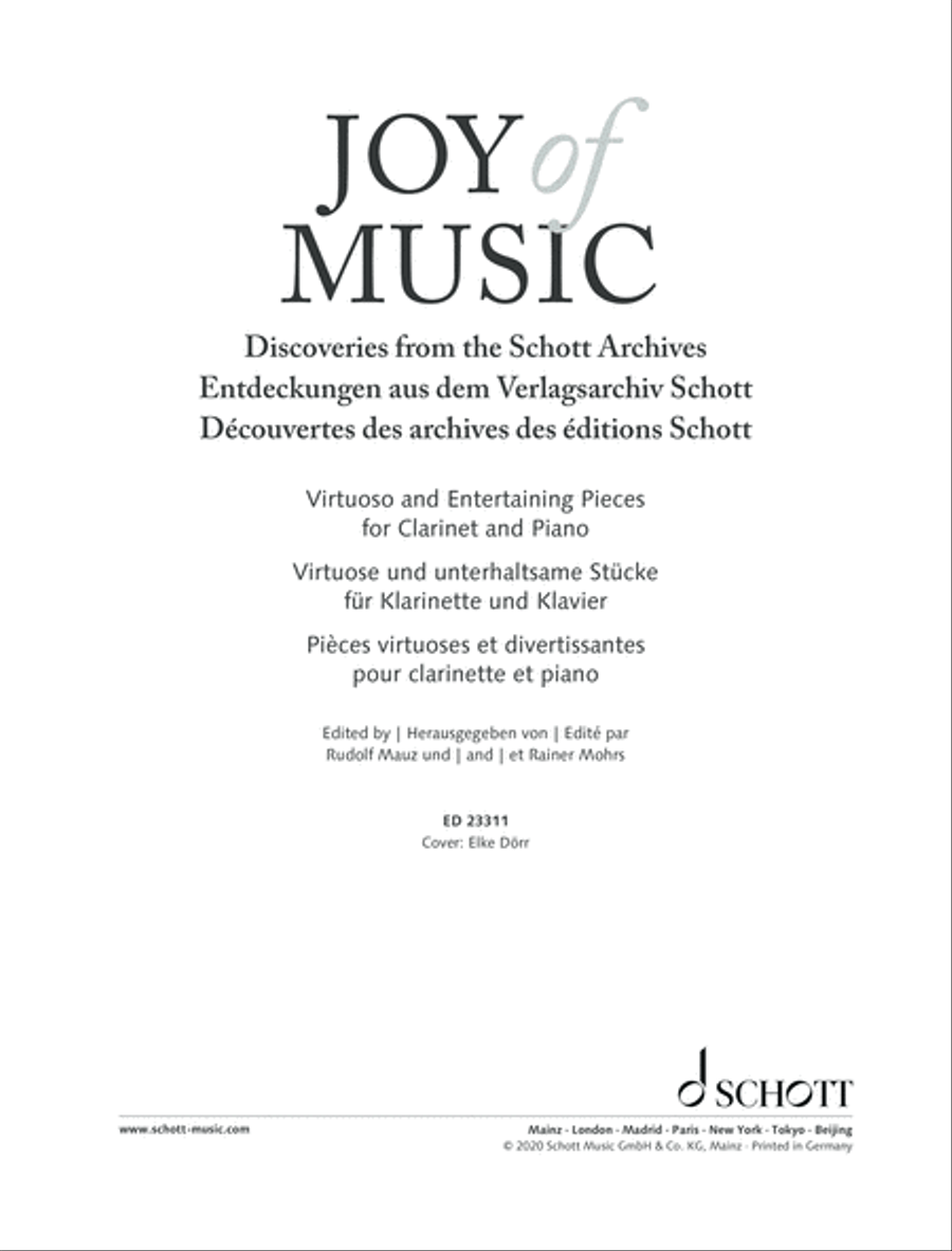 Joy of Music - Discoveries from the Schott Archives Clarinet Solo scores gallery preview page 2