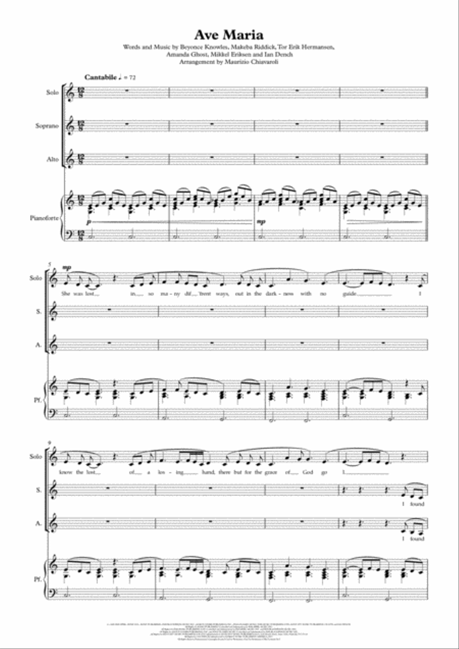 Ave Maria SSA scores gallery preview page 1