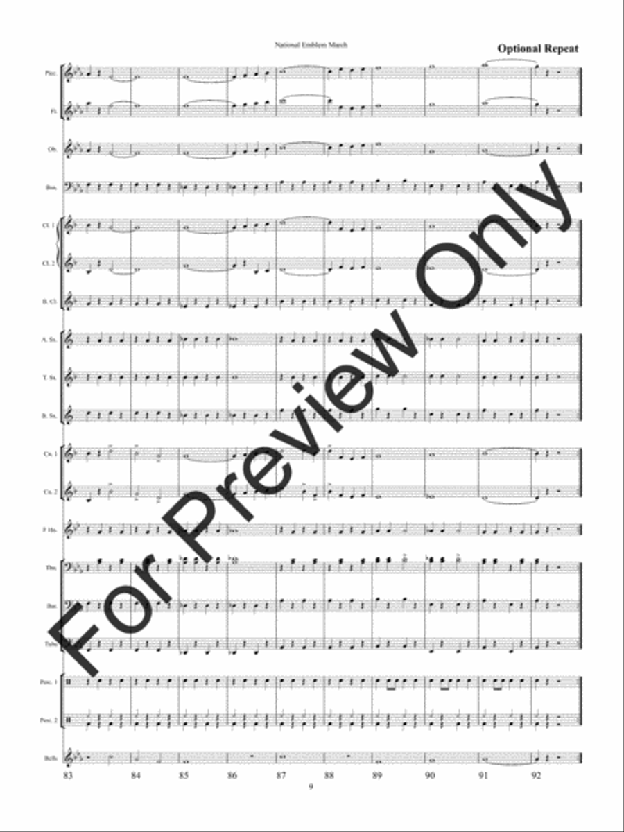 National Emblem March Concert Band scores gallery preview page 12