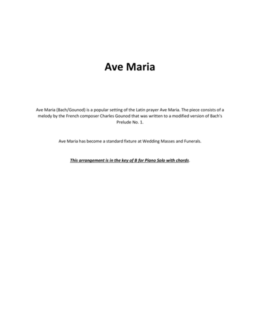 Ave Maria for Piano in B image number null