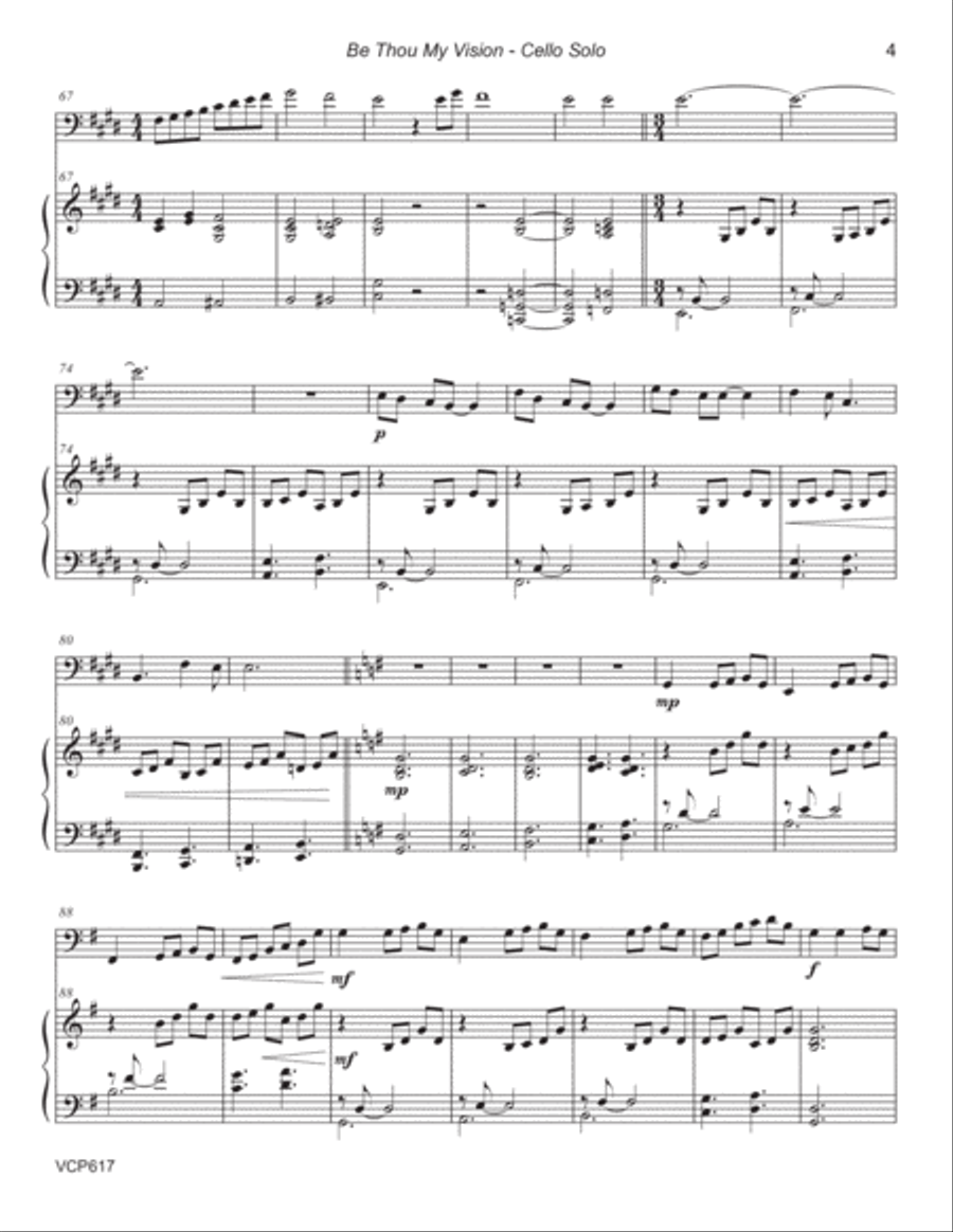 BE THOU MY VISION - CELLO SOLO with Piano Accompaniment (Grade 3+) Piano scores gallery preview page 4