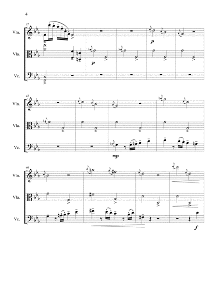 String Trio No 1 in C minor, Op 3 Mvmt 1 String Trio scores gallery preview page 4