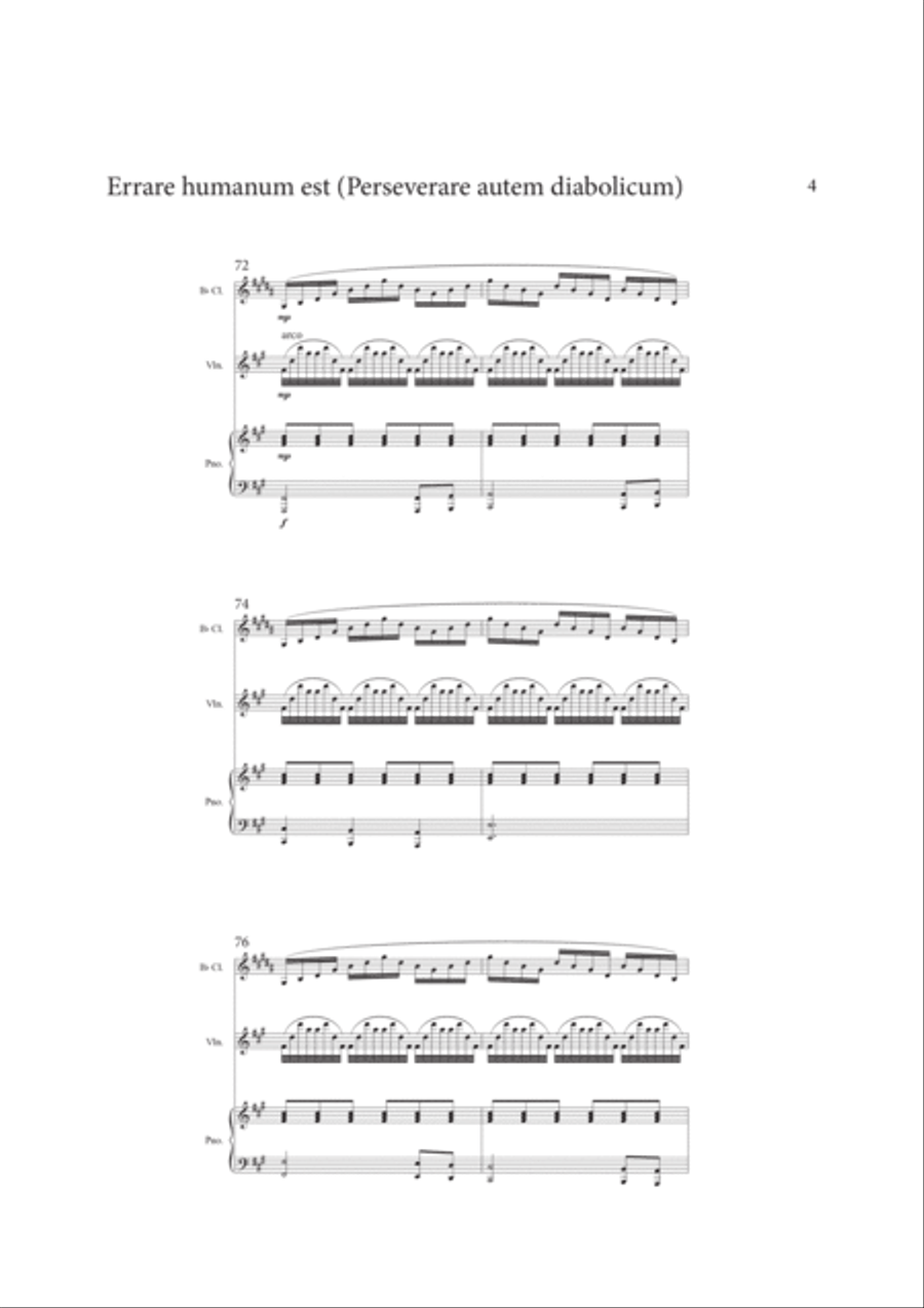 Errare humanum est (Perseverare autem diabolicum) Opus 95 Chamber Music scores gallery preview page 4