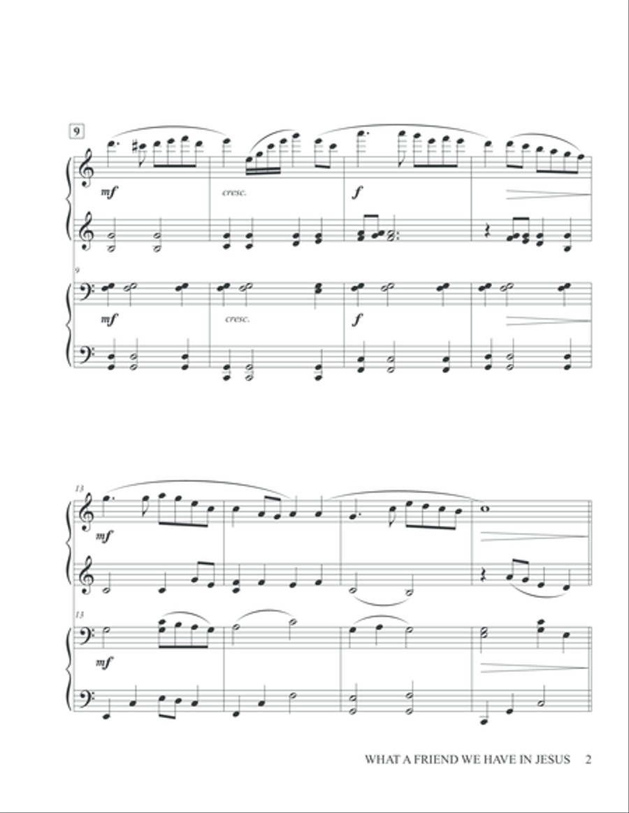 What a Friend We Have in Jesus - Piano 4 Hands Piano Duet scores gallery preview page 3