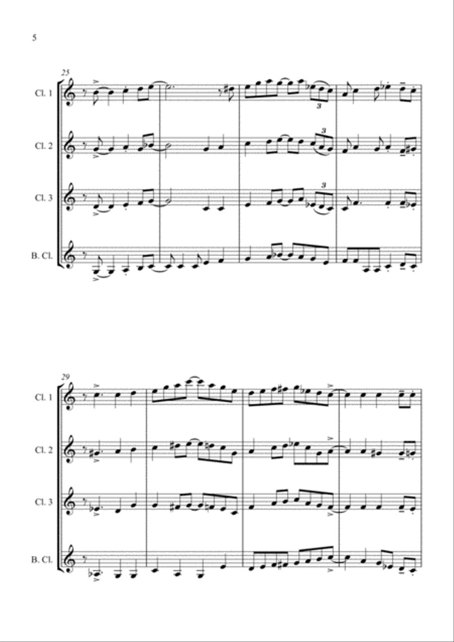 Londonderry Air (Danny Boy) - Jazz Arrangement for Clarinet Quartet Londonderry Air (Danny Boy) - Jazz Arrangement for Clarinet Quartet Clarinet Quartet scores gallery preview page 6