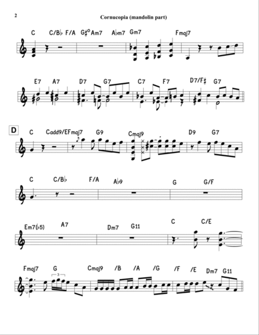 Cornucopia (Mandolin Part) Flute scores gallery preview page 3