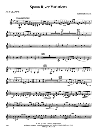 Spoon River Variations: 3rd B-flat Clarinet