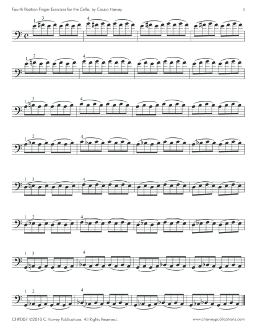 Fourth Position Finger Exercises for the Cello Cello Solo scores gallery preview page 5
