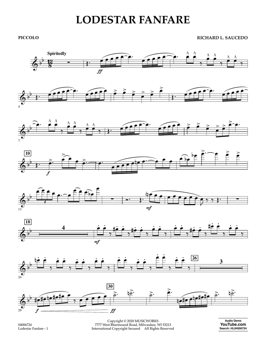 Lodestar Fanfare - Piccolo Concert Band scores gallery preview page 1