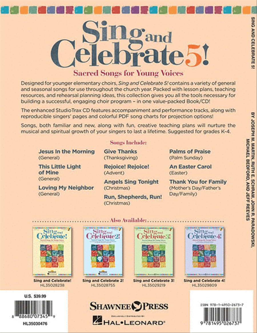Sing and Celebrate 5! Sacred Songs for Young Voices Sing and Celebrate 5! Sacred Songs for Young Voices Unison Choir scores gallery preview page 2