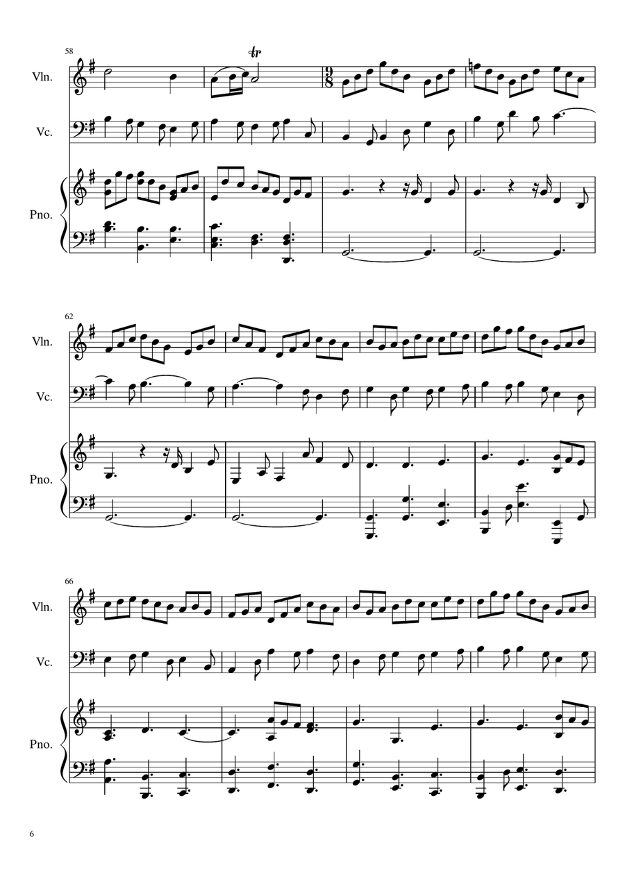Jesu, Joy of Man's Desiring (Piano Trio) Piano Trio scores gallery preview page 6