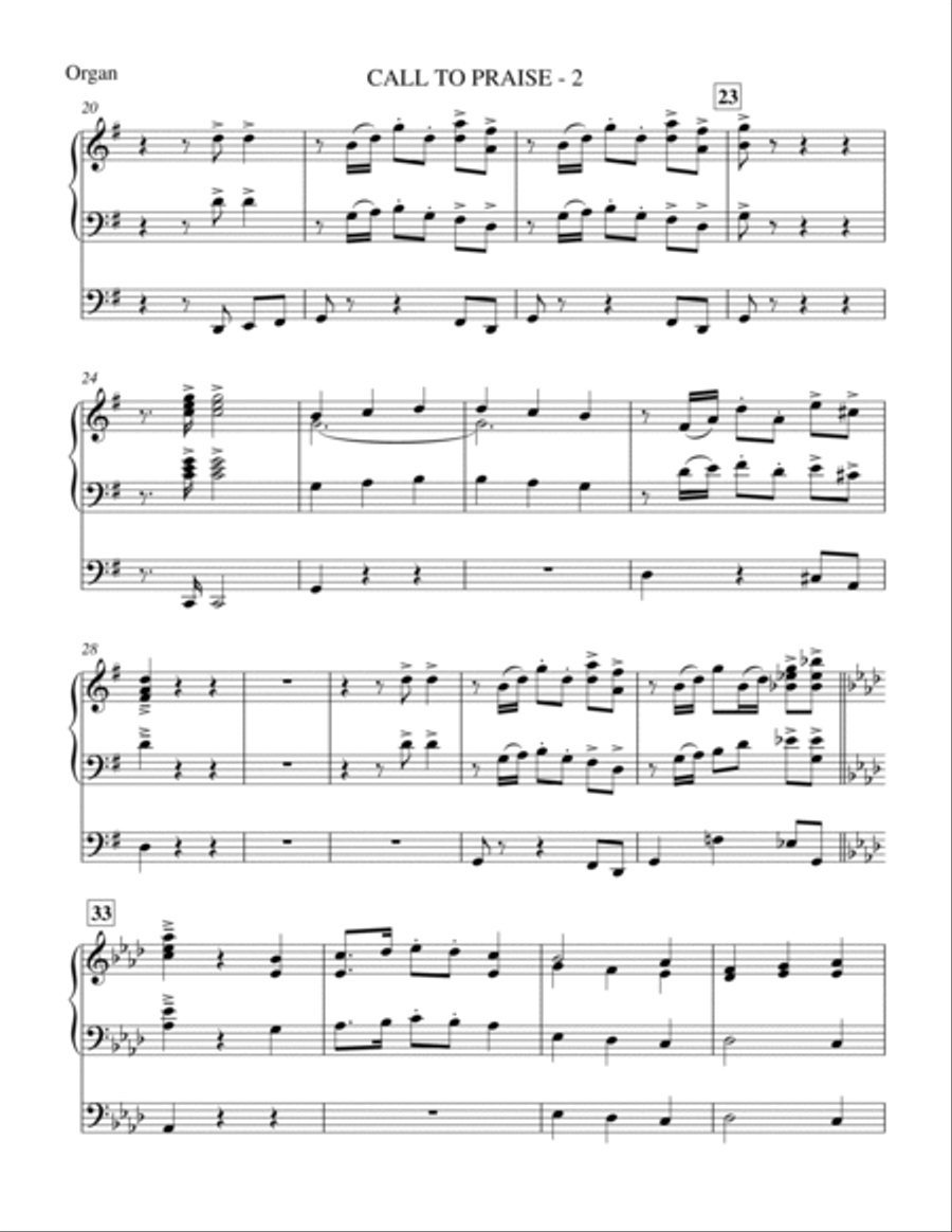 Call To Praise (Praise To The Lord, The Almighty) - Organ Choir scores gallery preview page 2