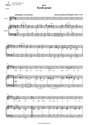 Verdi prati (Original key. E Major)