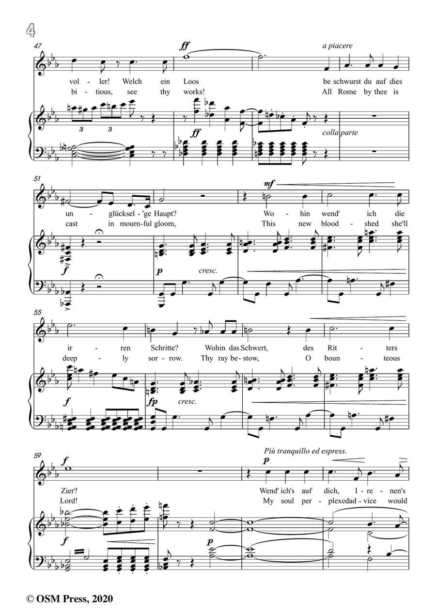 Wagner-Gerechter Gott,from 'Rienzi',in E flat Major,for Voice and Piano by Richard Wagner Piano, Vocal - Digital Sheet Music page 6