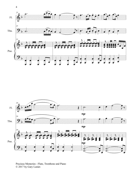 Precious Memories (Trio - Flute, Trombone & Piano with Score/Part) image number null