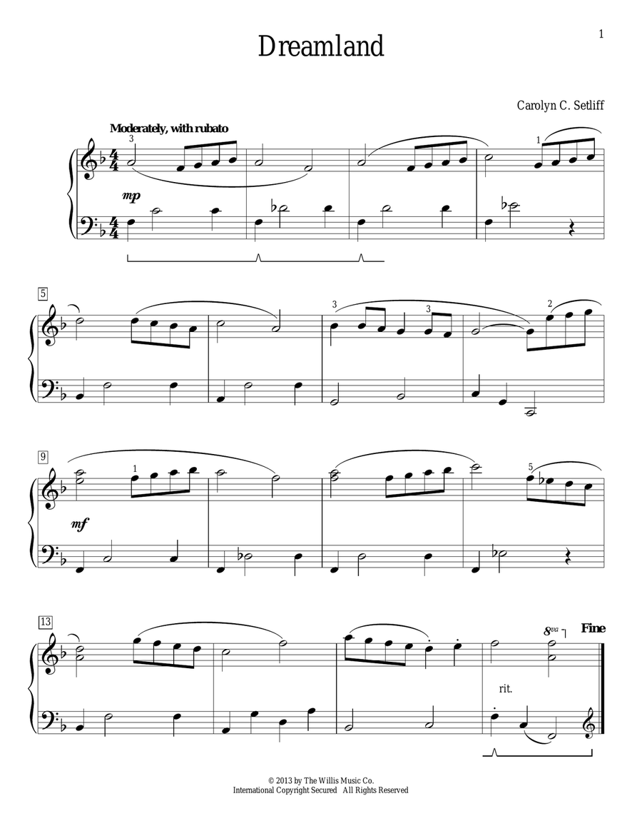 Dreamland Piano Method scores gallery preview page 1