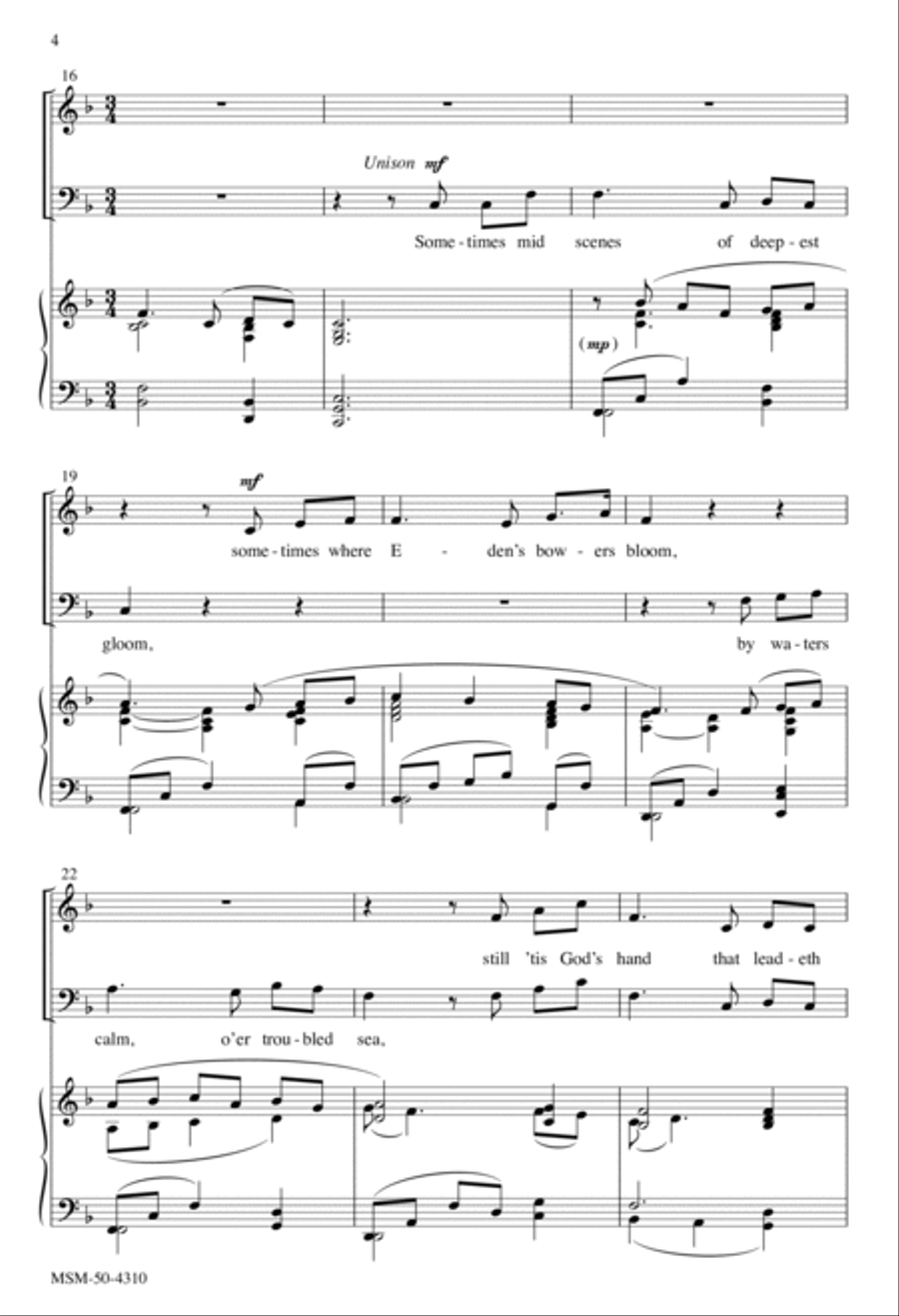 He Leadeth Me 4-Part scores gallery preview page 4