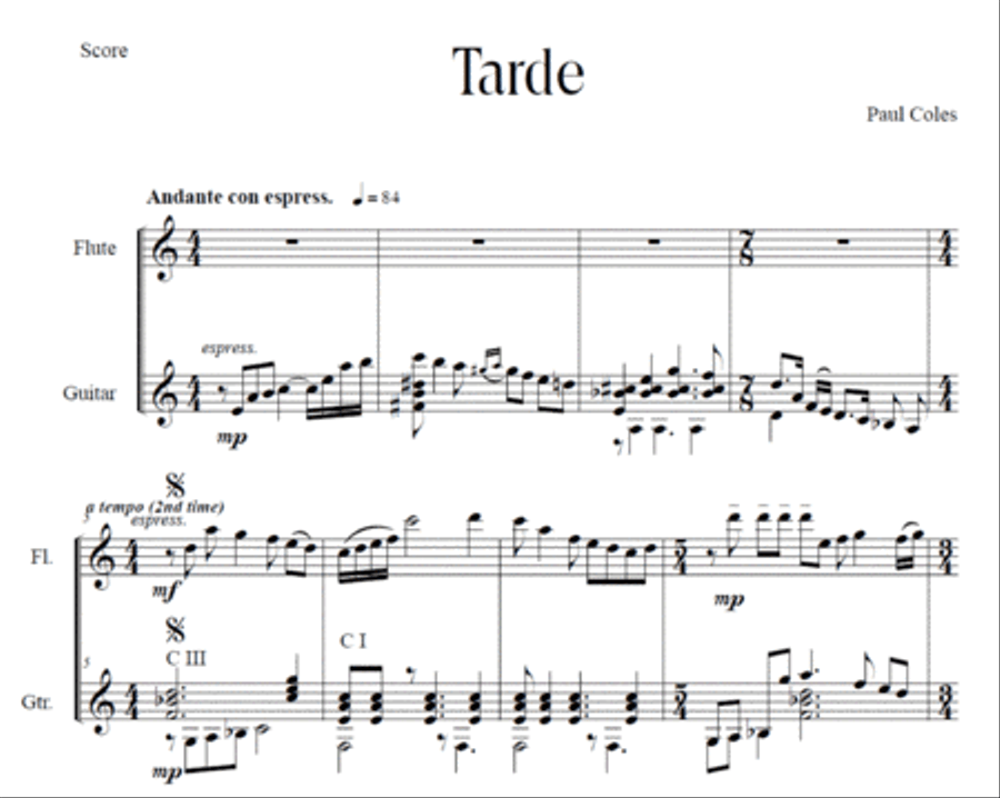 Tarde (Afternoon) Tarde (Afternoon) Flute scores gallery preview page 2