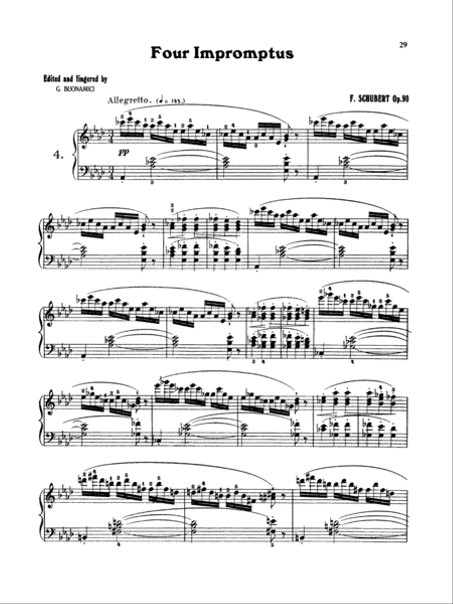 Schubert: Four Impromptus, Op. 90 (Ed. Giuseppe Buonamici) Piano Solo scores gallery preview page 1