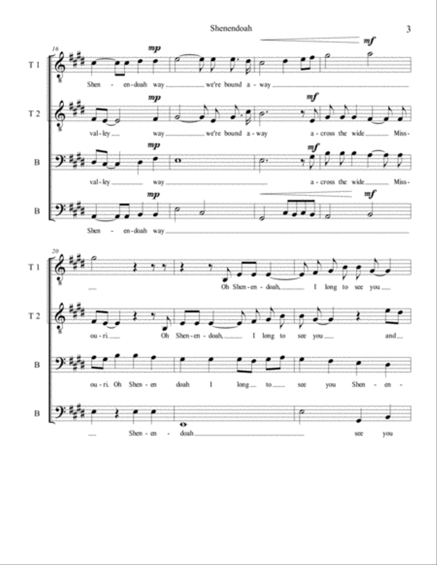 Shenendoah / Loch Lomond Shenendoah / Loch Lomond TTBB scores gallery preview page 3