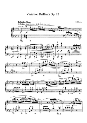 Chopin Variation Brillants Op. 12 in B-flat Major