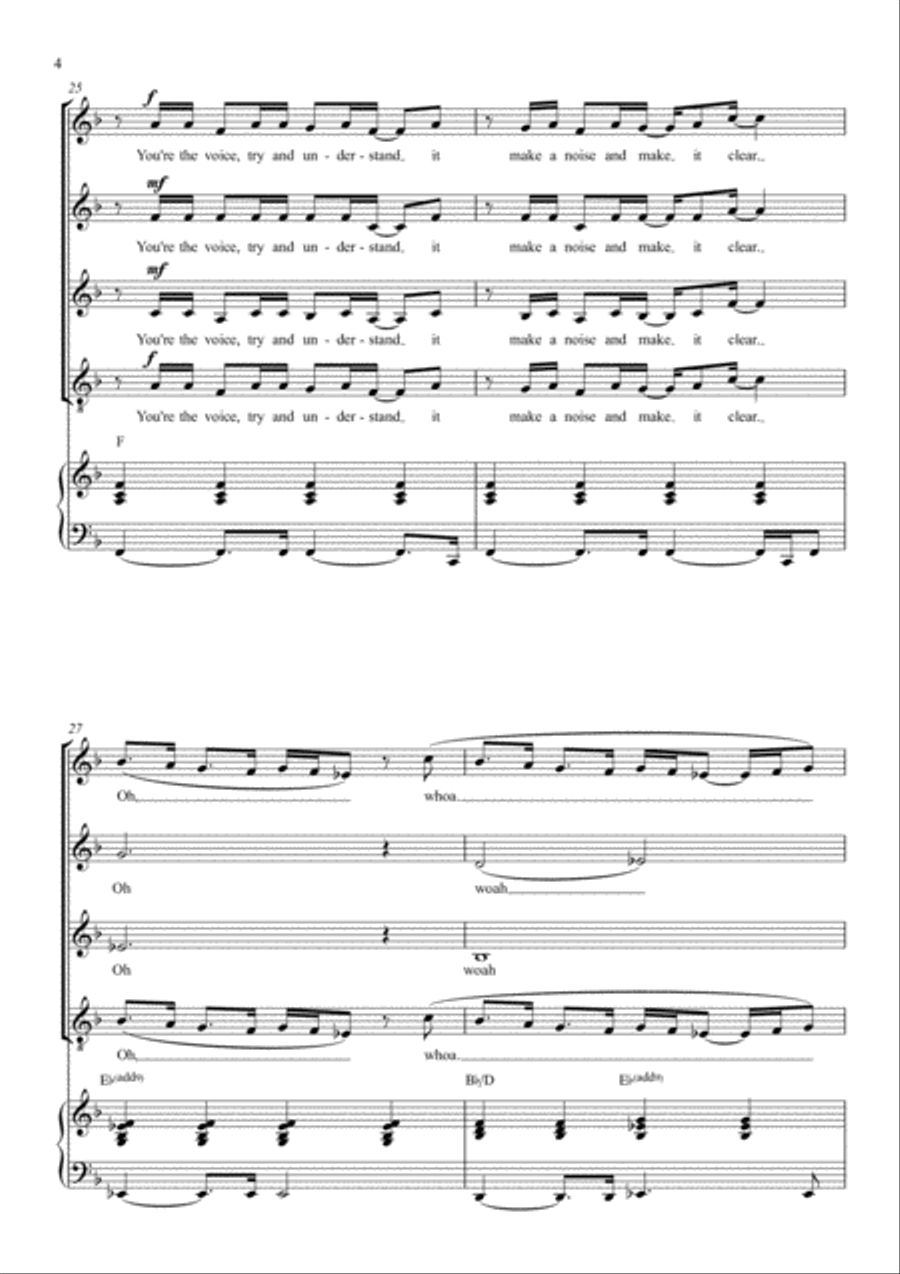 You're The Voice 4-Part scores gallery preview page 4