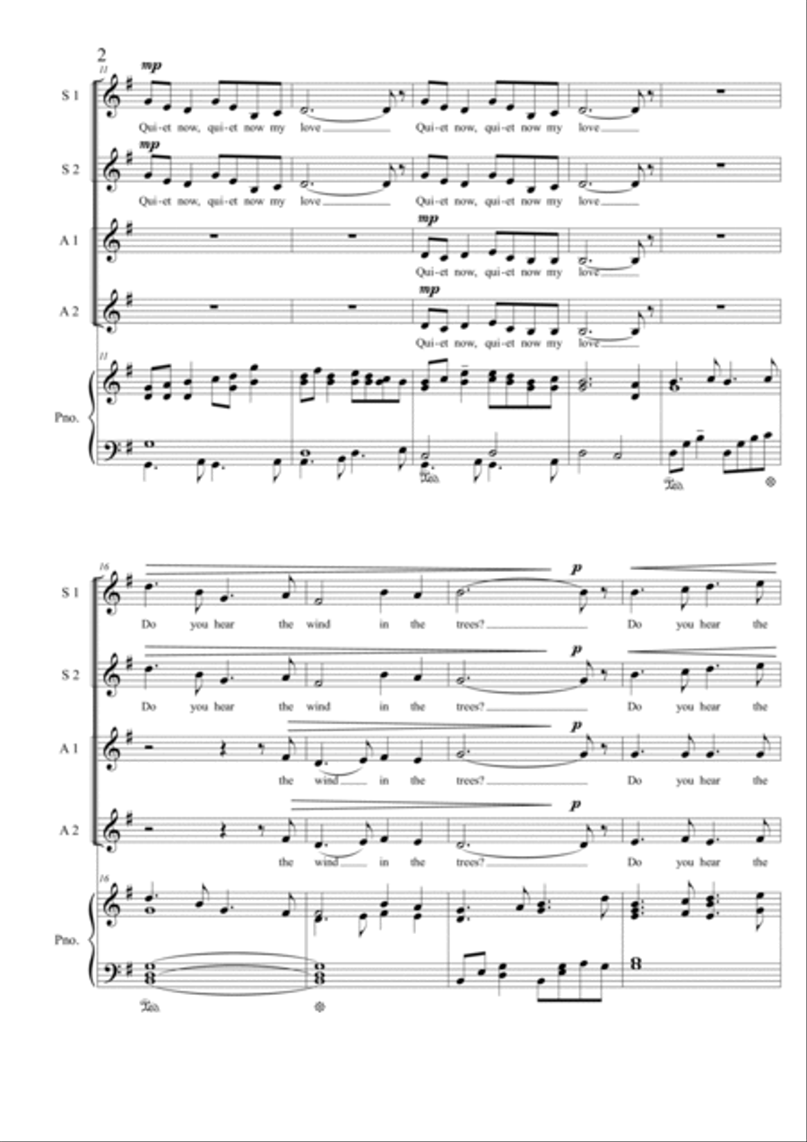 A Night's Respite for SSAA chorus SSAA scores gallery preview page 3