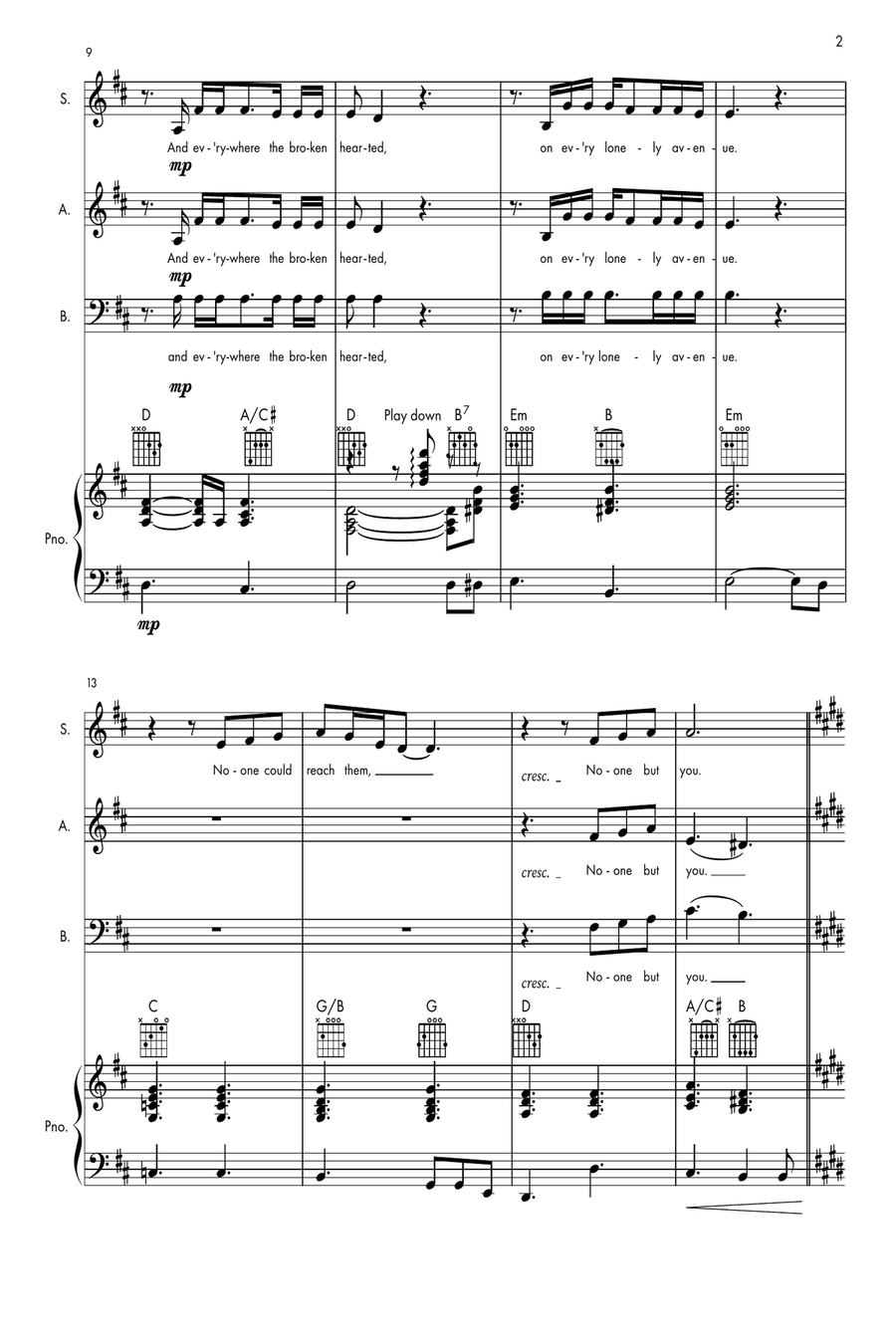 No One But You Choir scores gallery preview page 3