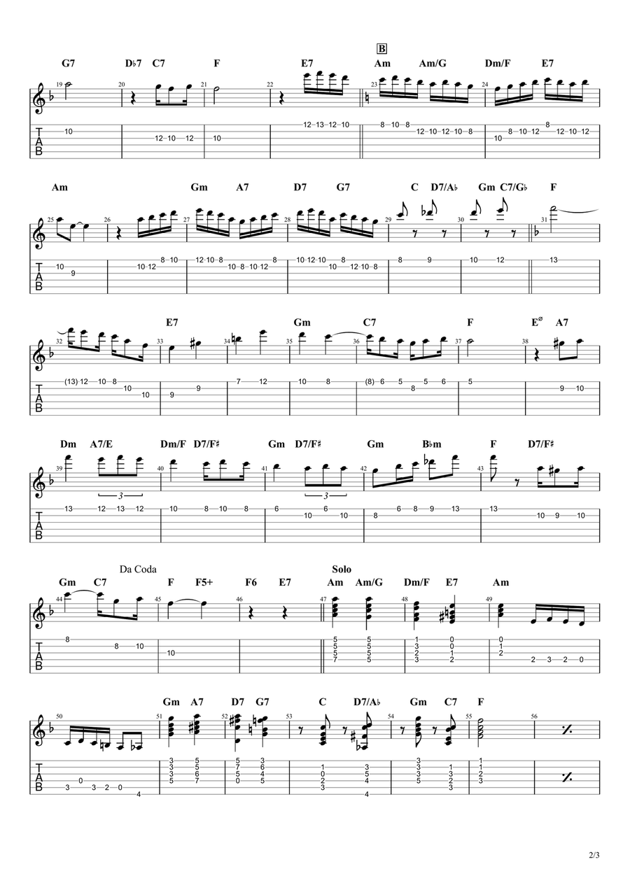 Carinhoso Carinhoso Guitar Tablature scores gallery preview page 2